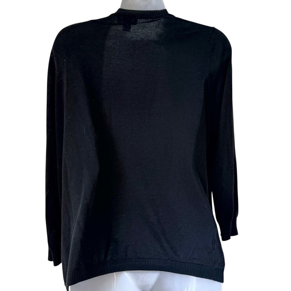 LOFT Black Open Front Shrug Cardigan 3/4 Sleeve Lightweight Knit Sweater Size S - Picture 8 of 8